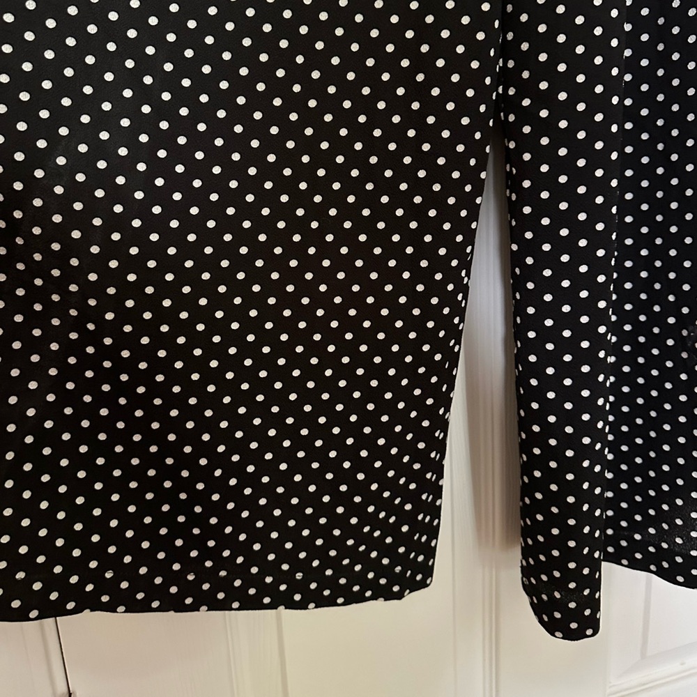 NWT max studio black wide leg jumpsuit with polka dots pls look measurements - Picture 7 of 13
